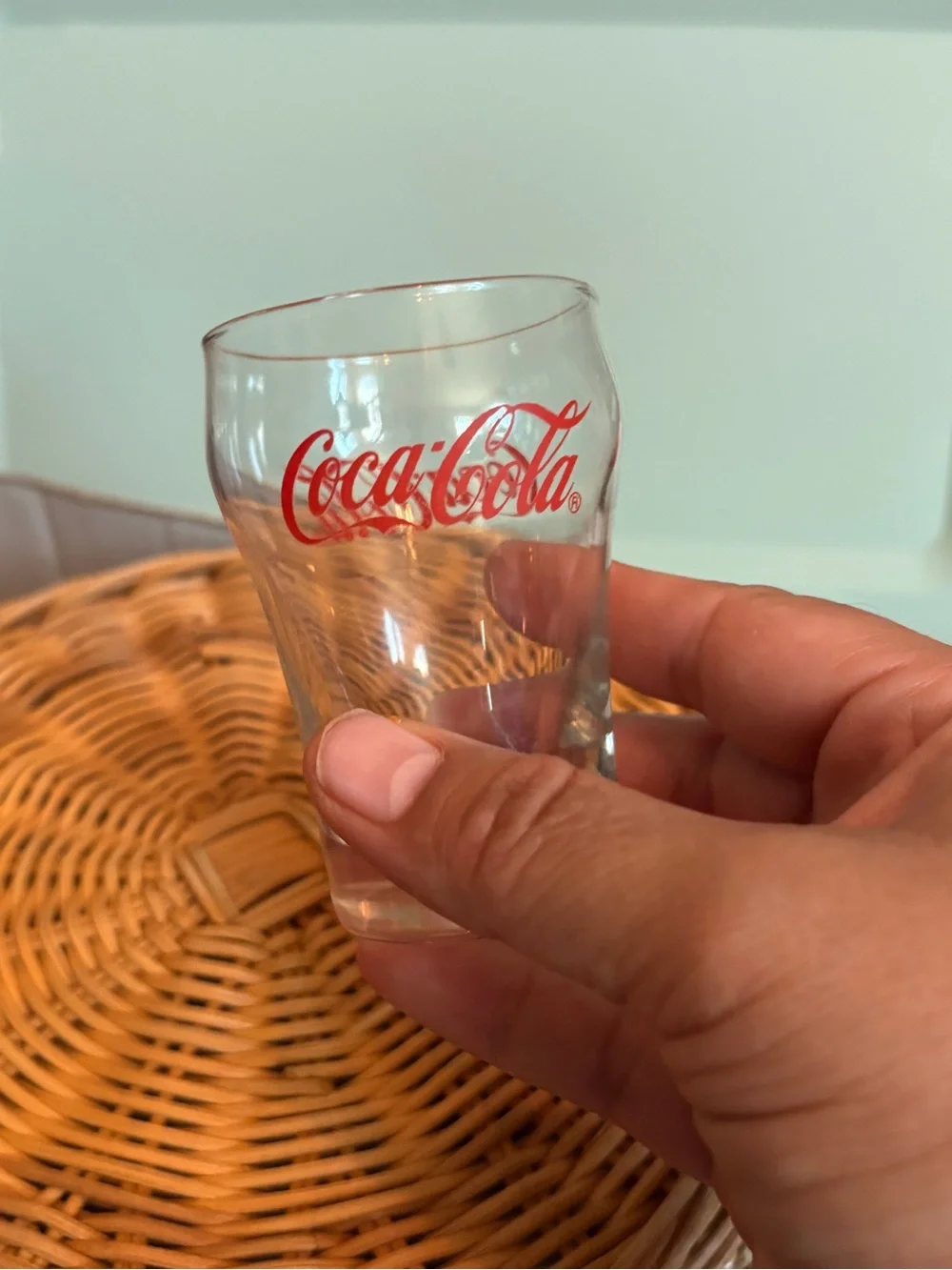 Mini Coca Cola Clear Glass with Red Logo